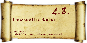 Laczkovits Barna névjegykártya