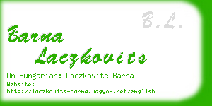 barna laczkovits business card